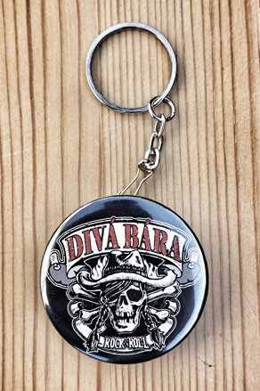Placka / klíčenka s otvírákem prům. 42 mm – motiv Lebka